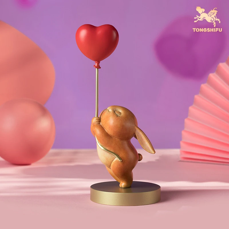 铜师傅 《心想事成兔》创意桌面家居装饰铜兔子摆件 生日礼物送老婆