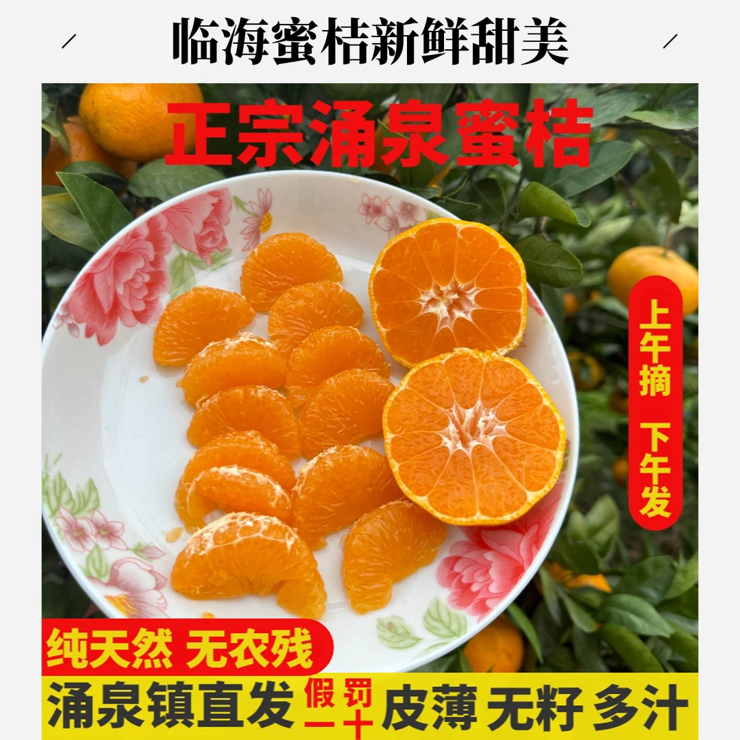 正宗临海涌泉蜜桔产地直销整箱包邮当季水果新鲜无核台州黄岩橘子