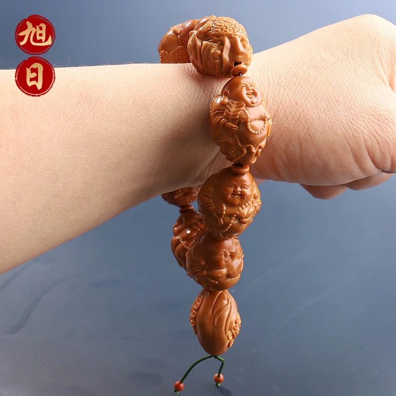 瑞兽弥勒 橄榄核手串 橄榄胡手链男女饰品南工手工艺品梅林核大籽