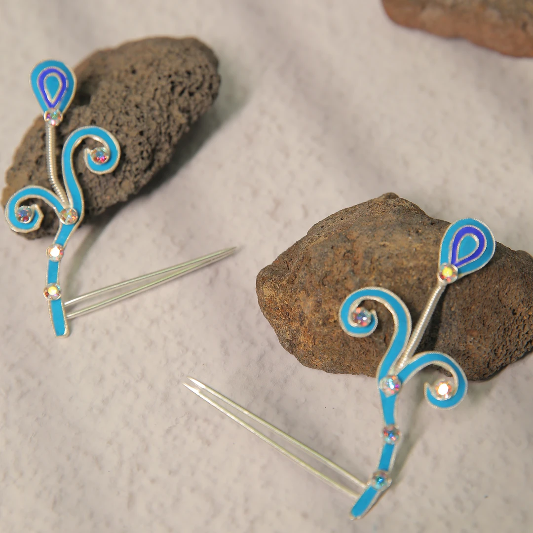 【雀芽簪】戏曲点绸头面越剧花旦专业仿点翠饰品小装饰品大家闺秀