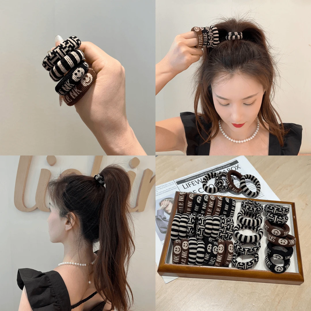 文艺复古发圈扎高马尾头绳发绳简约绑扎头发成人时尚头绳皮筋百搭