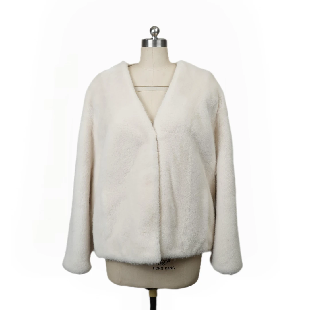 ABEILUO/阿贝萝 进口水貂皮草外套整皮净版女秋冬