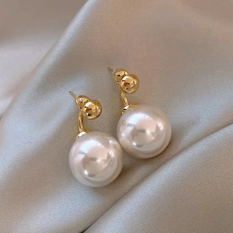 925银针【22号】东大门新款个性大小珠一款多戴气质耳环女款