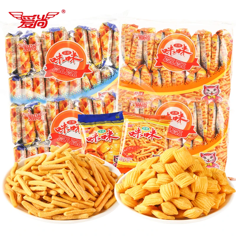 爱尚咪咪 虾条 蟹味粒薯片网红办公室解馋零食小吃休闲食品大礼包