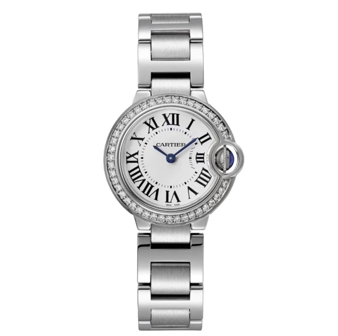 99新 Cartier/卡地亚 蓝气球系列W69010Z4腕表/后镶钻/28mm精钢