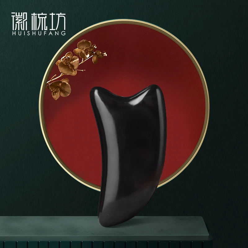 板娘专享 白水牛角黑金刚整角爱心刮板身体美容刮板3.0以上-035