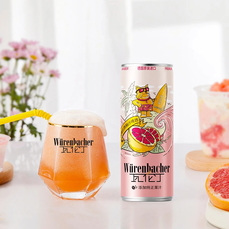 Wurenbacher/瓦伦丁瓦伦丁玫瑰红西柚汁海岸柠檬汁啤酒330mlx20罐
