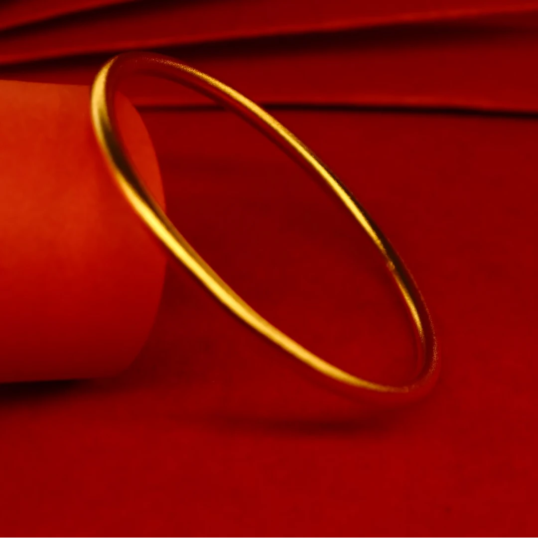 足银手镯 古法素圈手镯时尚百搭简约经典素款