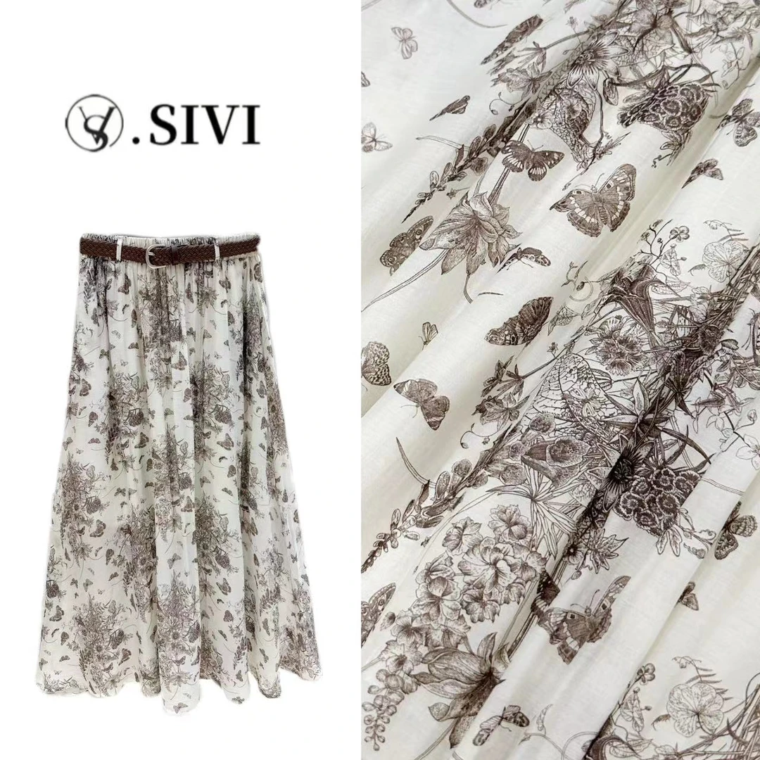 熙薇设计师半身裙【仙姿玉质】2024夏季新款时尚显瘦休闲裙F5609