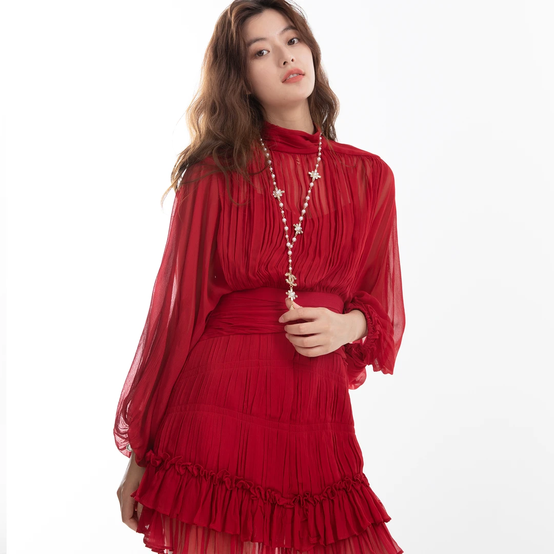 凝慧【英伦风尚】冬季系带毛领百搭保暖外套VO052