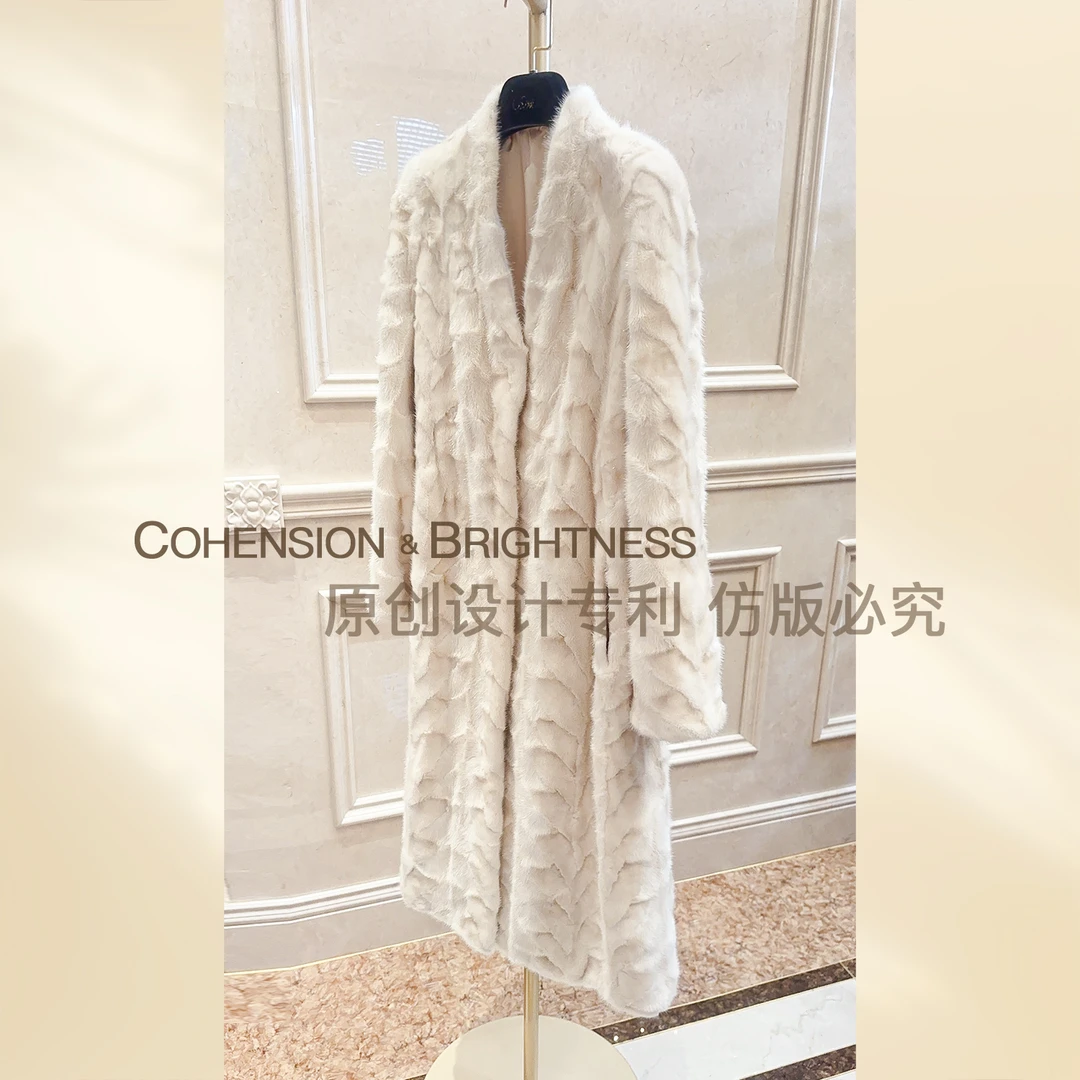 凝慧真的好【冰雪精灵】2024秋冬轻奢长款百搭厚款毛毛外套DP996
