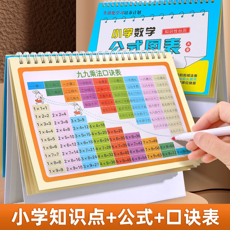 点砚小学数学公式台历大全1一6年级二上册九九乘法口诀表99除法卡