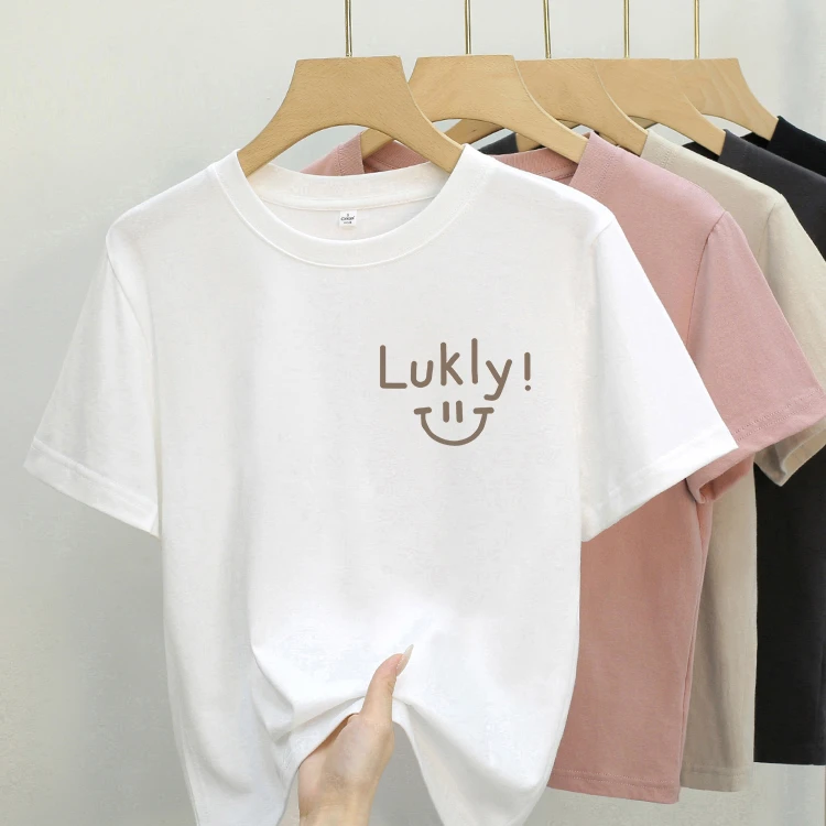 Etam/艾格【换季T恤清！】100%新疆棉！圆领显瘦上衣时尚休闲短袖女