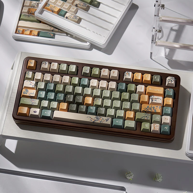 古风金桂乌龙机械键盘键帽客制化PBT热升华原厂/Ure高度适配75 87
