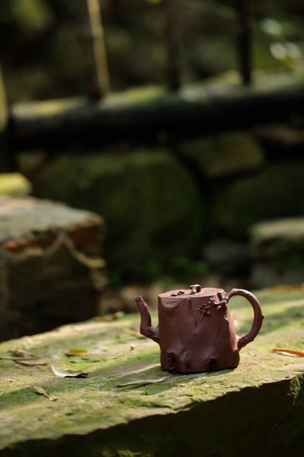 全手工紫泥梅桩仿生器花器紫砂壶300CC 国工蒋瑜