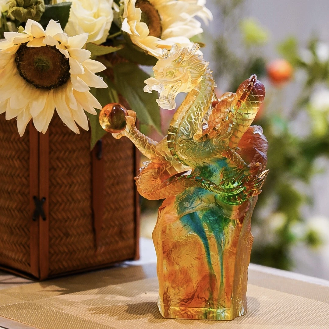 【本尼家】LL16非遗好物龙行天下琉璃龙摆件家居客厅装饰乔迁礼物