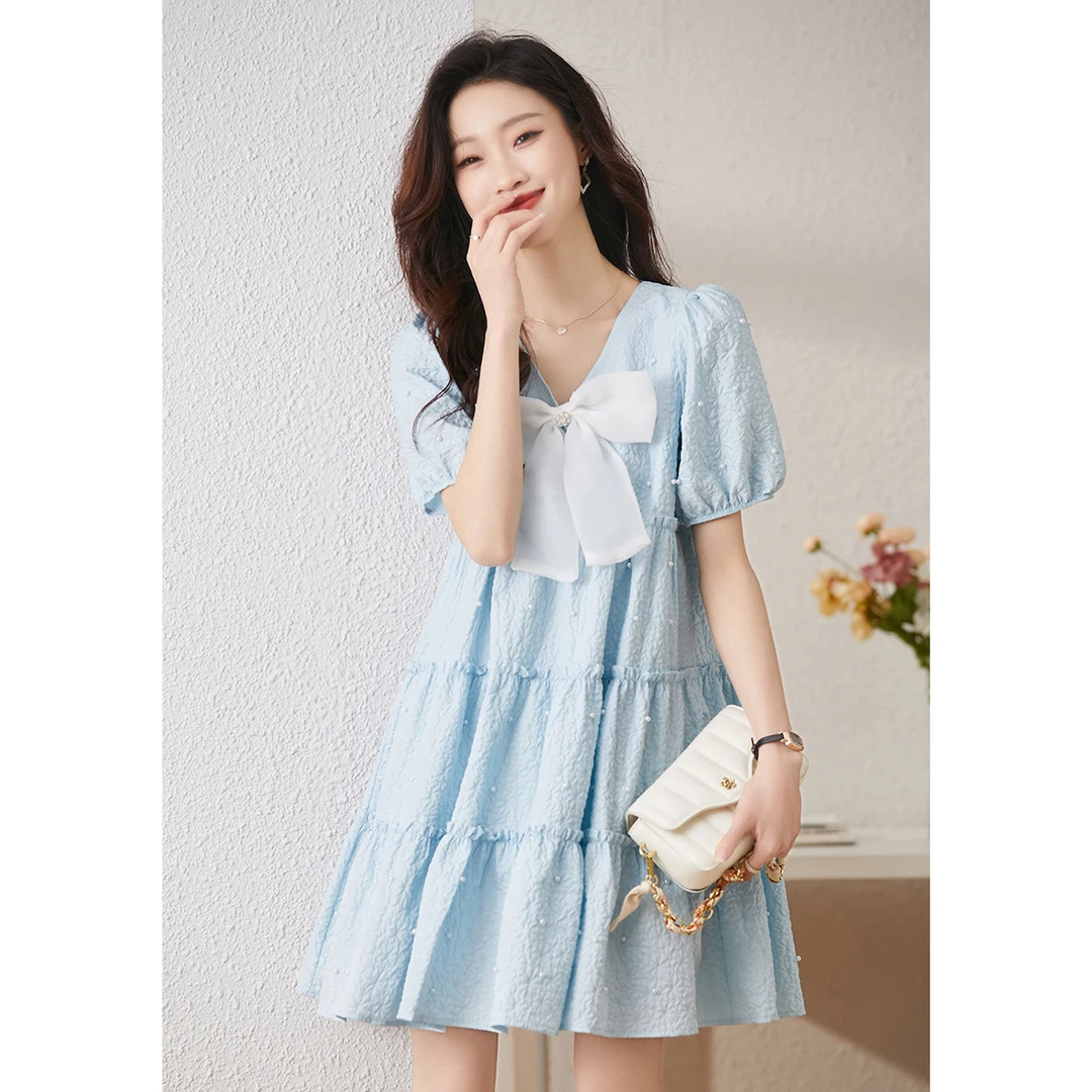 甜美气质时尚女神短裙法式娃娃连衣裙BUYX2222058
