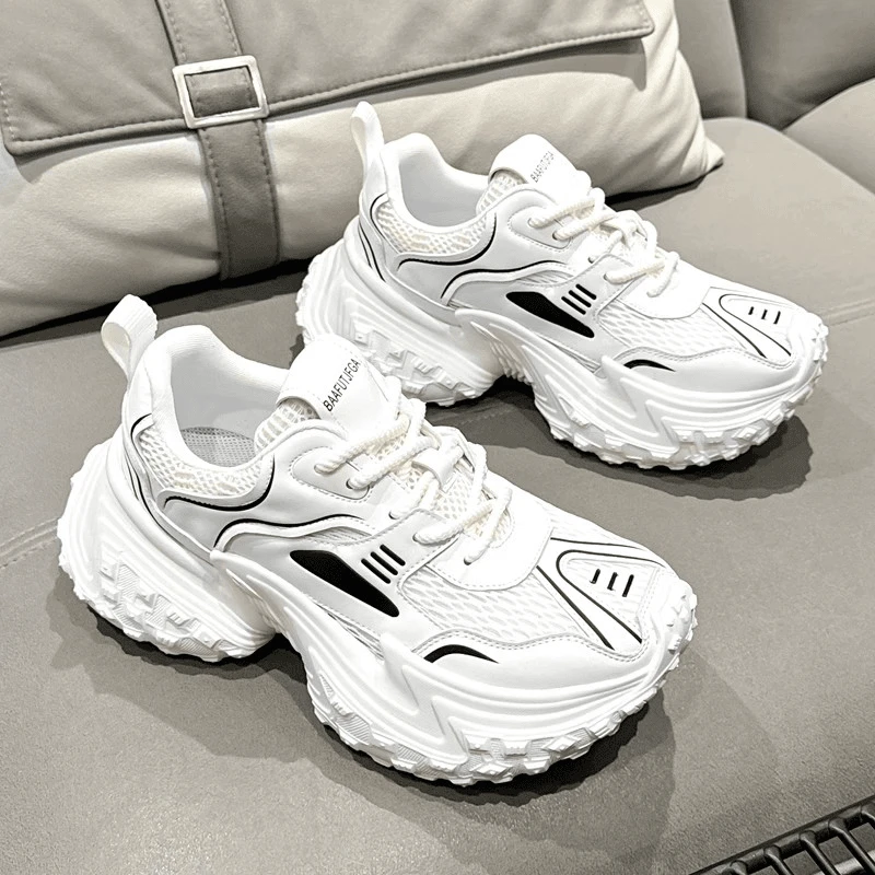 夏季老爹鞋男ins潮流厚底增高轮胎鞋女百搭透气网面运动休闲鞋子.