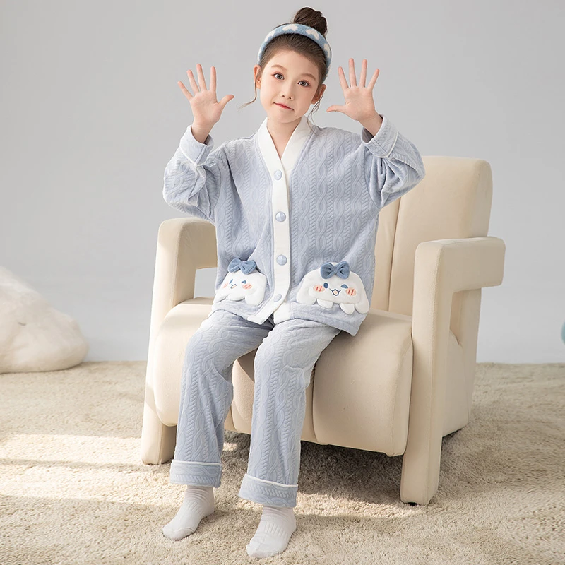 【海岛绒】儿童睡衣女童秋冬季加厚海岛绒中大童女孩珊瑚绒家居服冬
