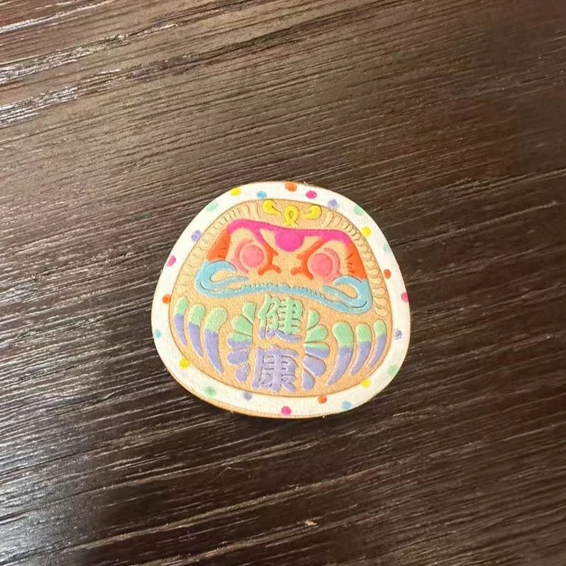 【 小梁师傅 】头层牛皮手绘系列独家达摩蛋挂件