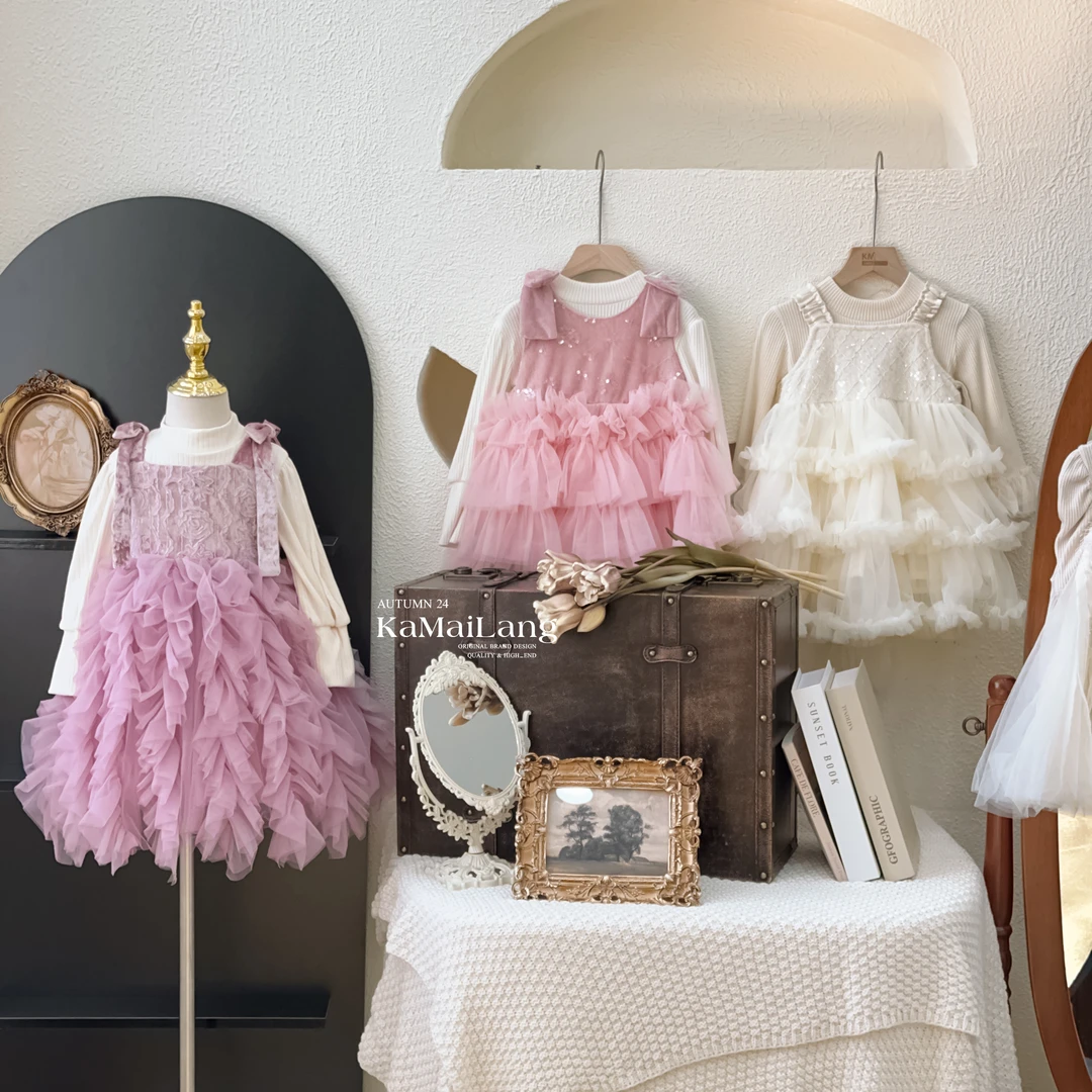 B210-B221 女童连衣裙秋款平替好物儿童甜美公主裙洋气时尚裙子