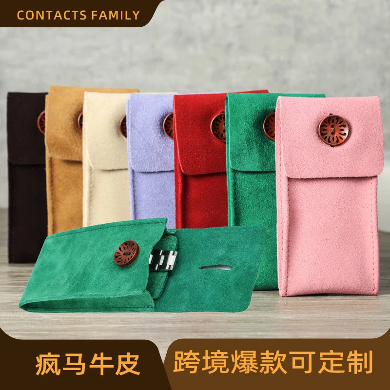 牛反绒真皮休闲机械腕表手表袋真皮材质便携式时尚高端手表收纳包