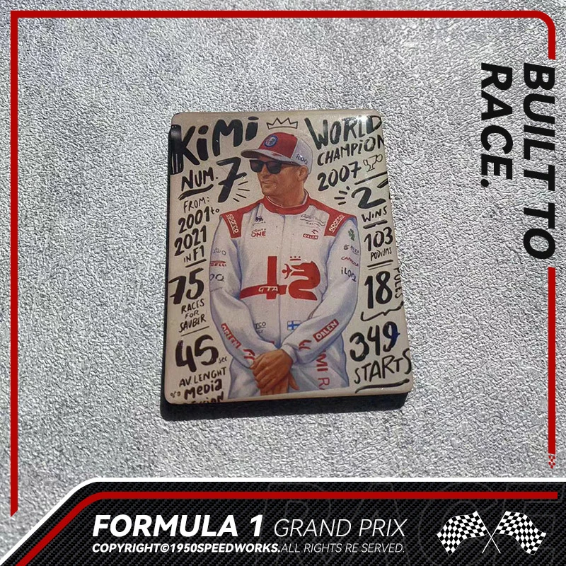 2023F1赛车冰箱贴创意kimi老司机退役F1车手装饰滴胶磁性磁吸包邮