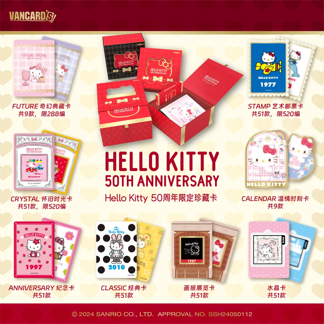 【Hello Kitty】万画云游Hello Kitty50周年限定珍藏卡盲盒（代拆盒）