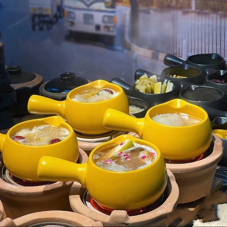 日式奶锅网红陶瓷家用一人食煮粥泡面婴儿宝宝辅食迷你带盖砂锅