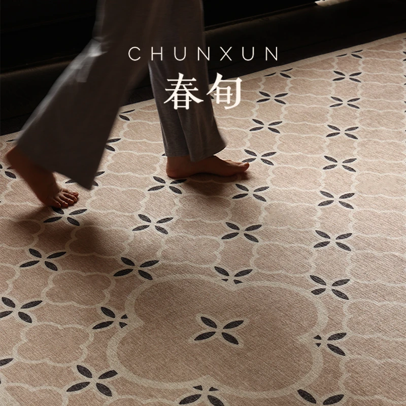 春旬新中式地毯客厅卧室防滑可机洗可水洗南洋风无甲醛沙发地垫