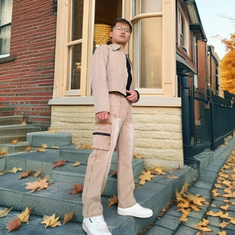 秋冬新款 休闲裤 纯棉 痞帅 男女同款，时尚  宽松 百搭直筒 时尚