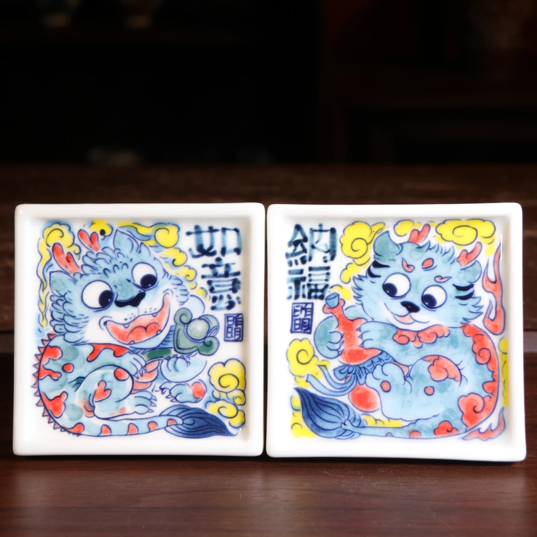 昨明全新国潮杯垫【如意，纳福】