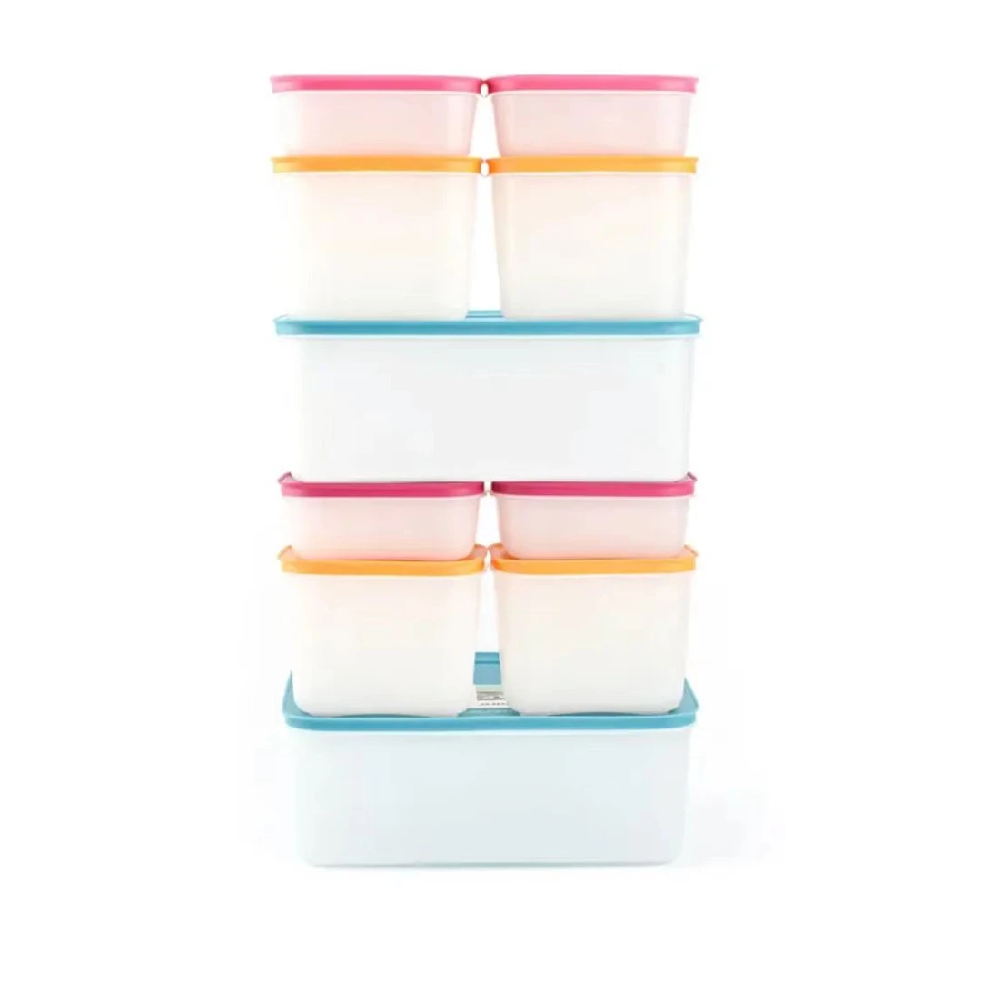 特百惠 1.1L/5.7L雪影系列 冷冻冷藏冰箱大容量保鲜盒收纳盒套装