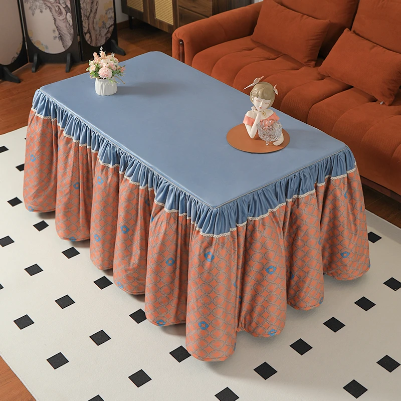 冬季新款加绒加厚烤火罩长方形茶几烤火桌子罩套麻将机保暖被子