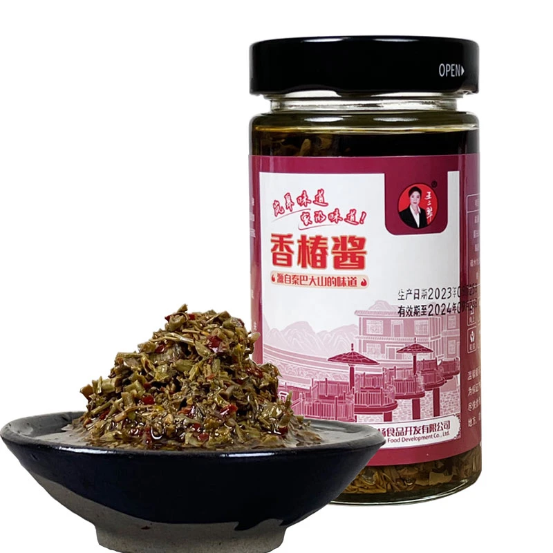 陕西岚皋香椿酱夹馍拌饭酱开盖食用即食200g/瓶