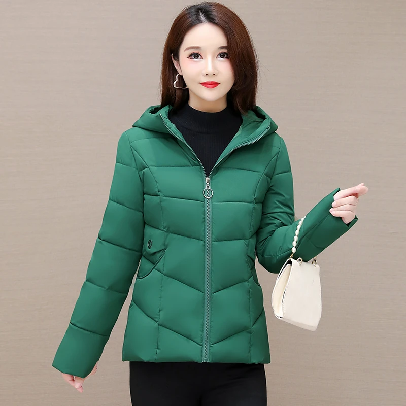 朗恩妮短款棉衣女连帽韩版时尚修身显瘦加厚保暖冬季大码女士棉服