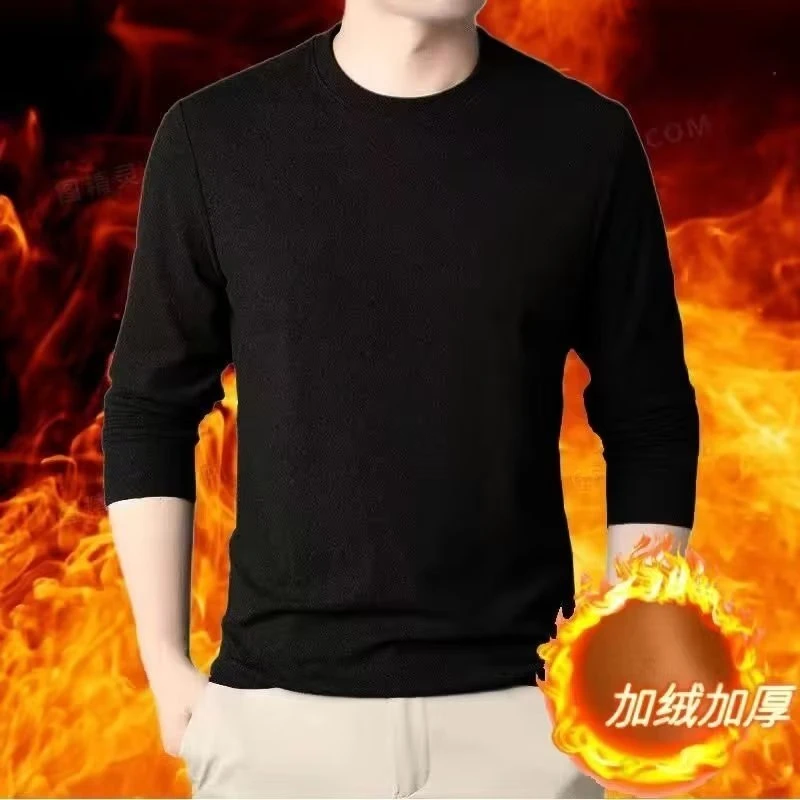 美式秋冬季新款百搭德绒毛衫男女圆领保暖中长袖休闲针织打底毛衣