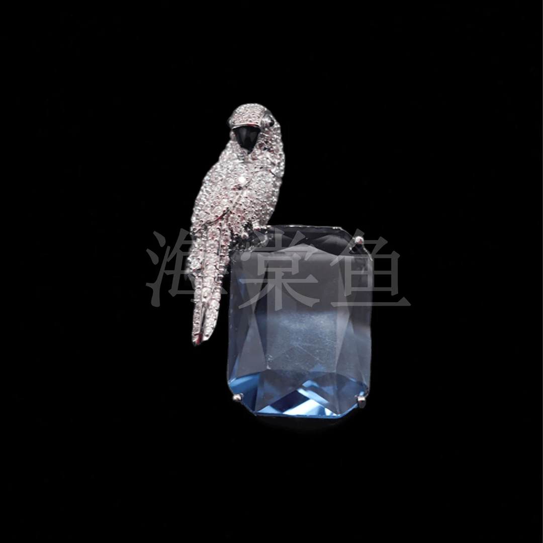 铜合金仿水晶胸针 时尚气质百搭鹦鹉胸针5160