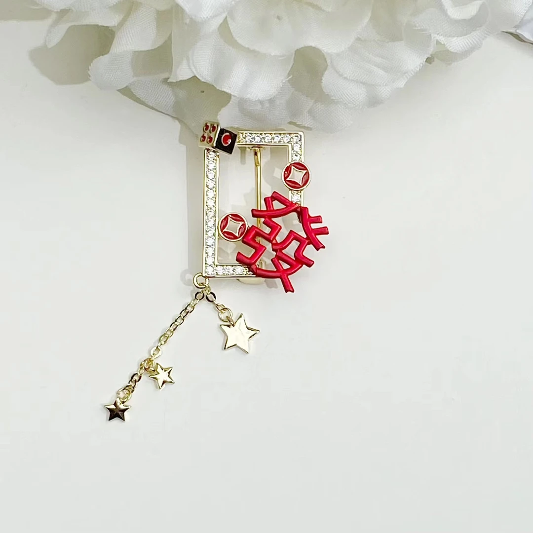 铜合金胸针 FL1007【新年】发胸针