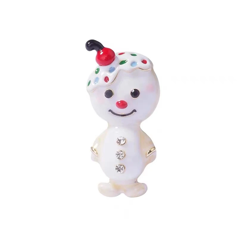 铜合金仿水晶胸针 FL655可爱小雪人胸针