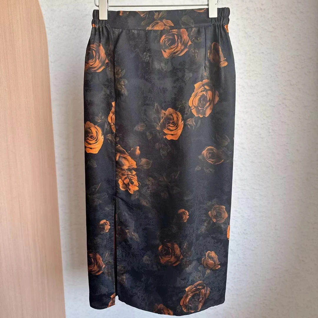 【100桑蚕丝】香云纱 【金玫瑰】半裙包裙