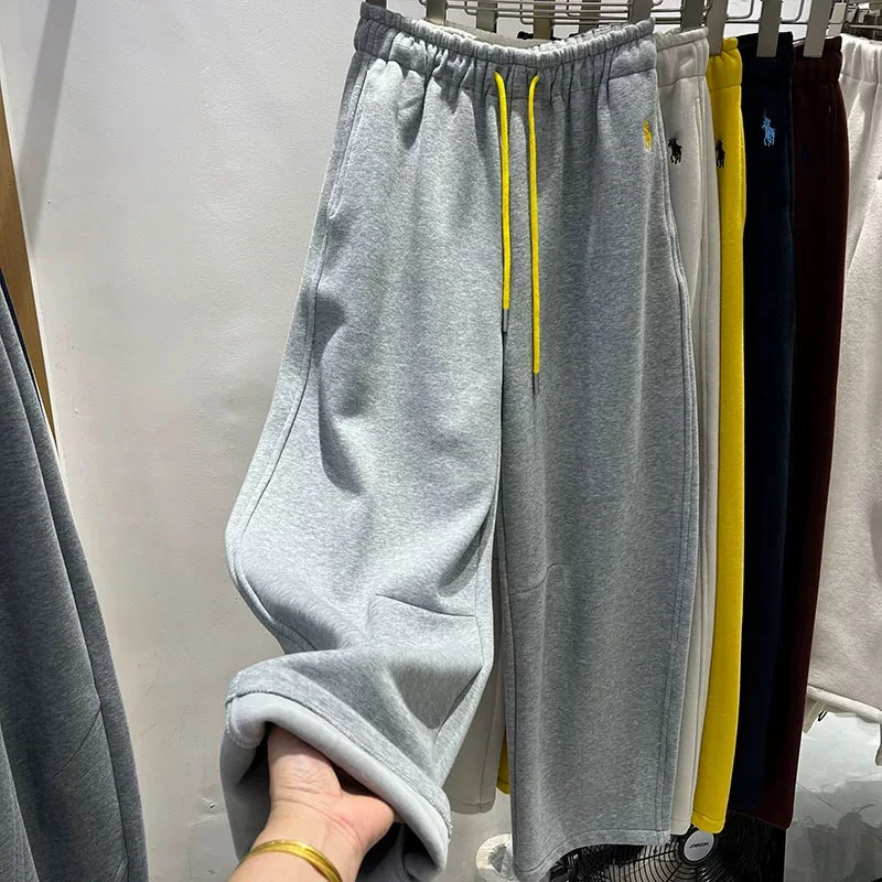 骑马打球弯刀裤阔腿裤加绒加厚卫裤女～