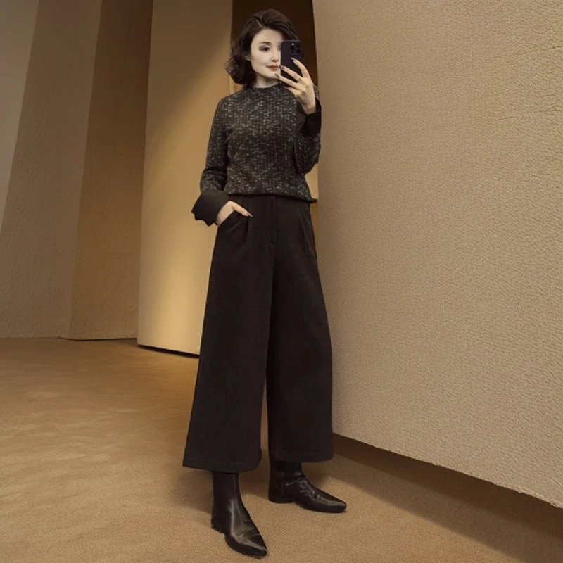 【贾小姐高定】时尚加绒八分裤 868