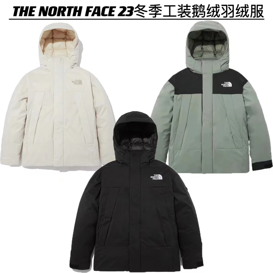 THE NORTH FACE/北面 纯色黑色LOGO保暖运动羽绒服外套 男女同款