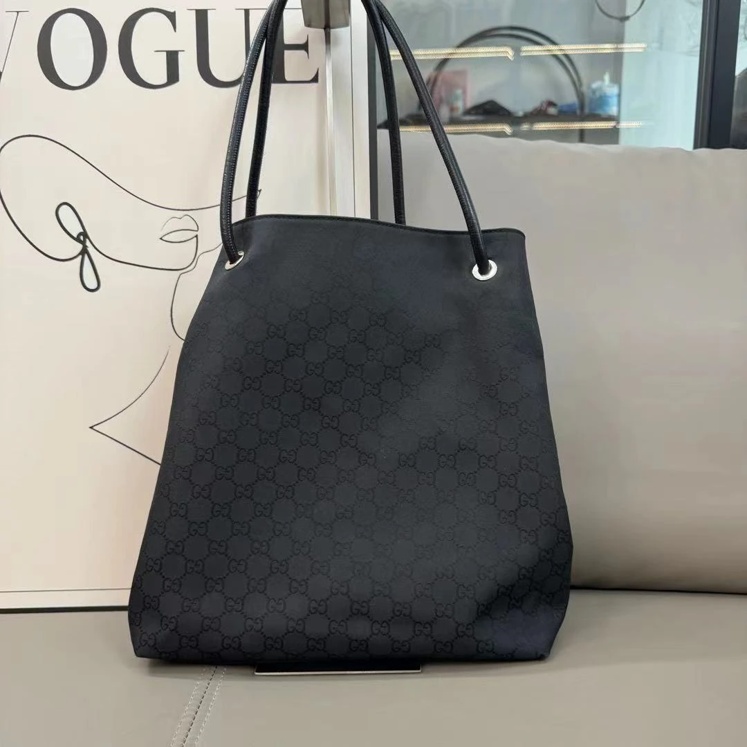 95新 GUCCI/古驰 古驰黑色托特包