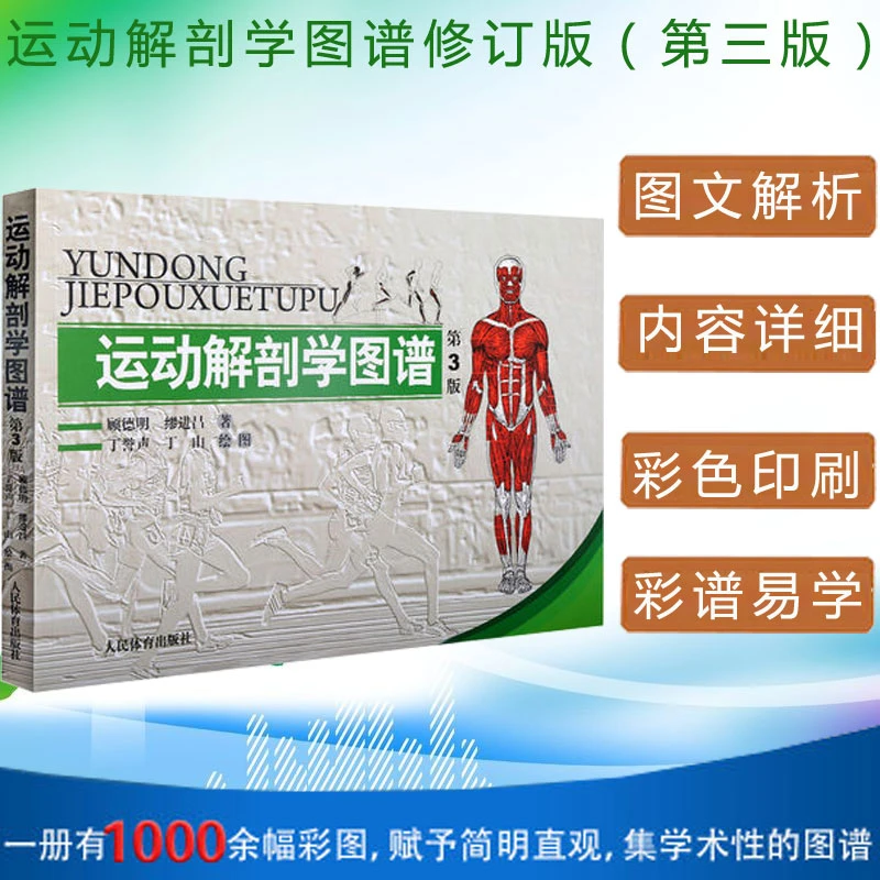 【文轩】运动解剖学图谱 第3版 大中专公共体育
