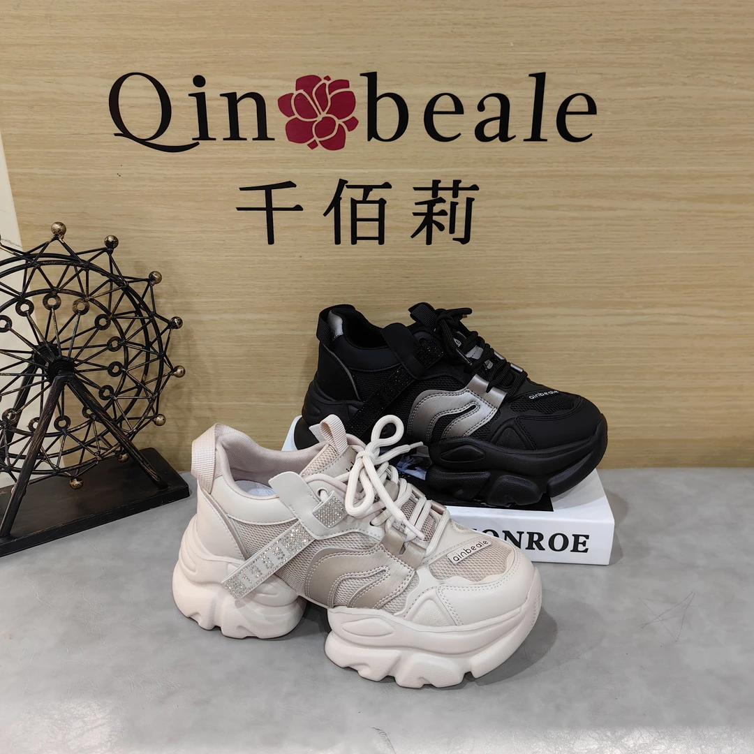 Qin&beale/千佰莉休闲 时尚 百搭 厚底老爹鞋 1474 断码黑色7