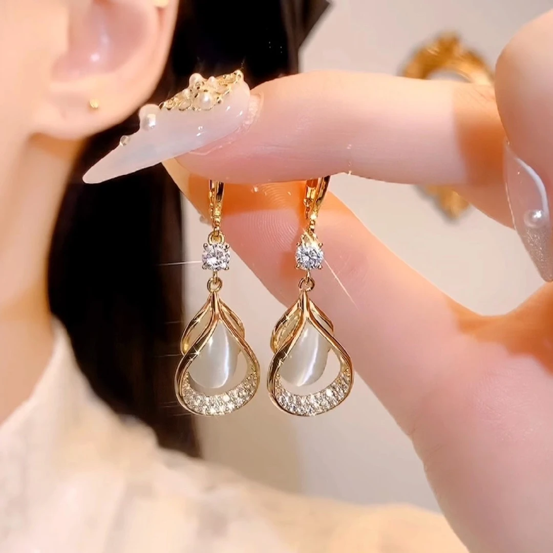 铜合金耳饰 通透干净小巧百搭精致气质时尚高档耳扣耳环简约小众