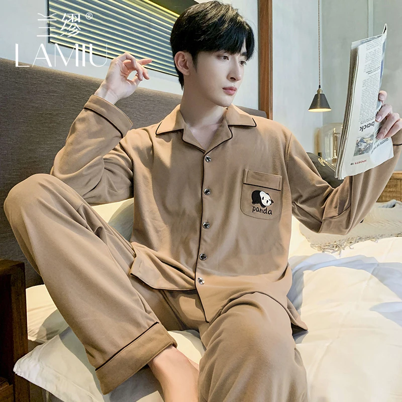 100%纯棉男士睡衣春秋季新款2024爆款卡通学生全棉长袖家居服套装