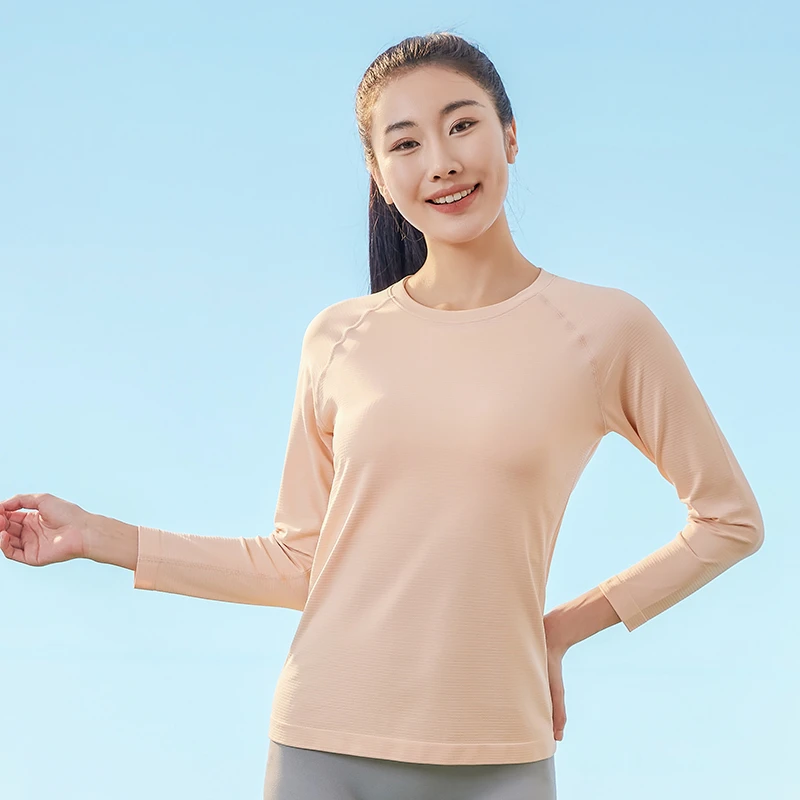 FIVEMETERS/五米原纱防晒衣50度圆领长袖薄款户外休闲吸汗衣高弹